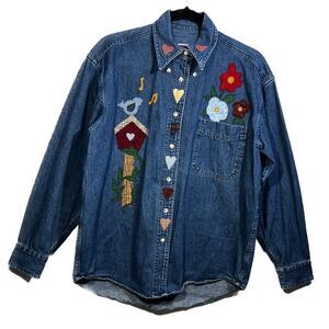 Vintage sun belt denim women’s large, Bo, ho, denim, button up Shacket